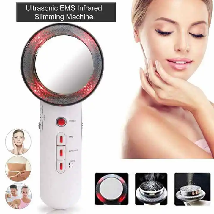 3 in 1 Home Use Anti Wrinkle Treatment Lose Weight EMS Facial Massage Machine Ultrasonic Massage Instrument Beauty Slimming Machine LED Beauty Device